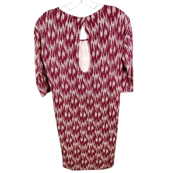 Ava Sky Fighting Eel Maroon Dress Sheath Dress Sleeves Open Back Key Hole XS - Picture 4 of 6